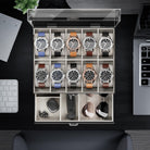 2-Layer 6 Slot Watch Display Case With Clear Acrylic Lid & Drawer