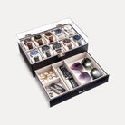 2-Layer 6 Slot Watch Display Case With Clear Acrylic Lid & Drawer