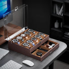 2-Layer 6 Slot Watch Display Case With Clear Acrylic Lid & Drawer