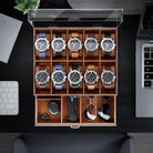 2-Layer 6 Slot Watch Display Case With Clear Acrylic Lid & Drawer