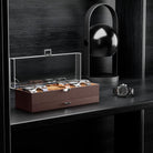 2-Layer 6 Slot Watch Display Case With Clear Acrylic Lid & Drawer