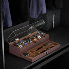 2-Layer 6 Slot Watch Display Case With Clear Acrylic Lid & Drawer