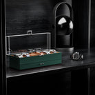 2-Layer 6 Slot Watch Display Case With Clear Acrylic Lid & Drawer