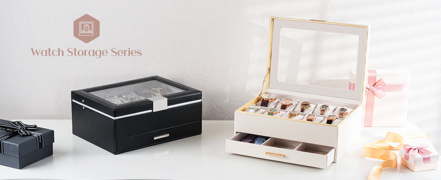10 Slot Watch Display Case with Drawer