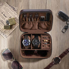 Portable PU Leather Travel Watches Case