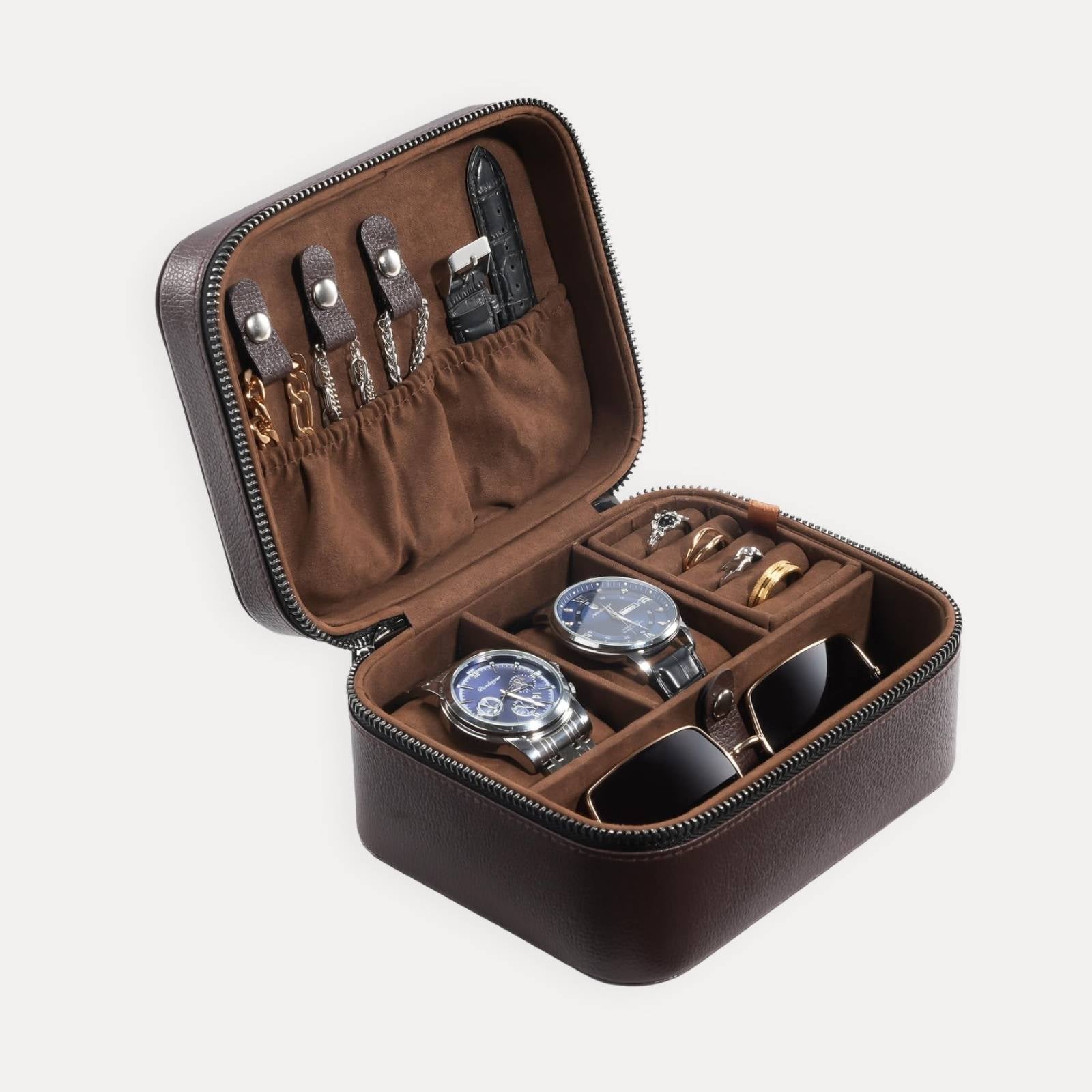 Portable PU Leather Travel Watches Case