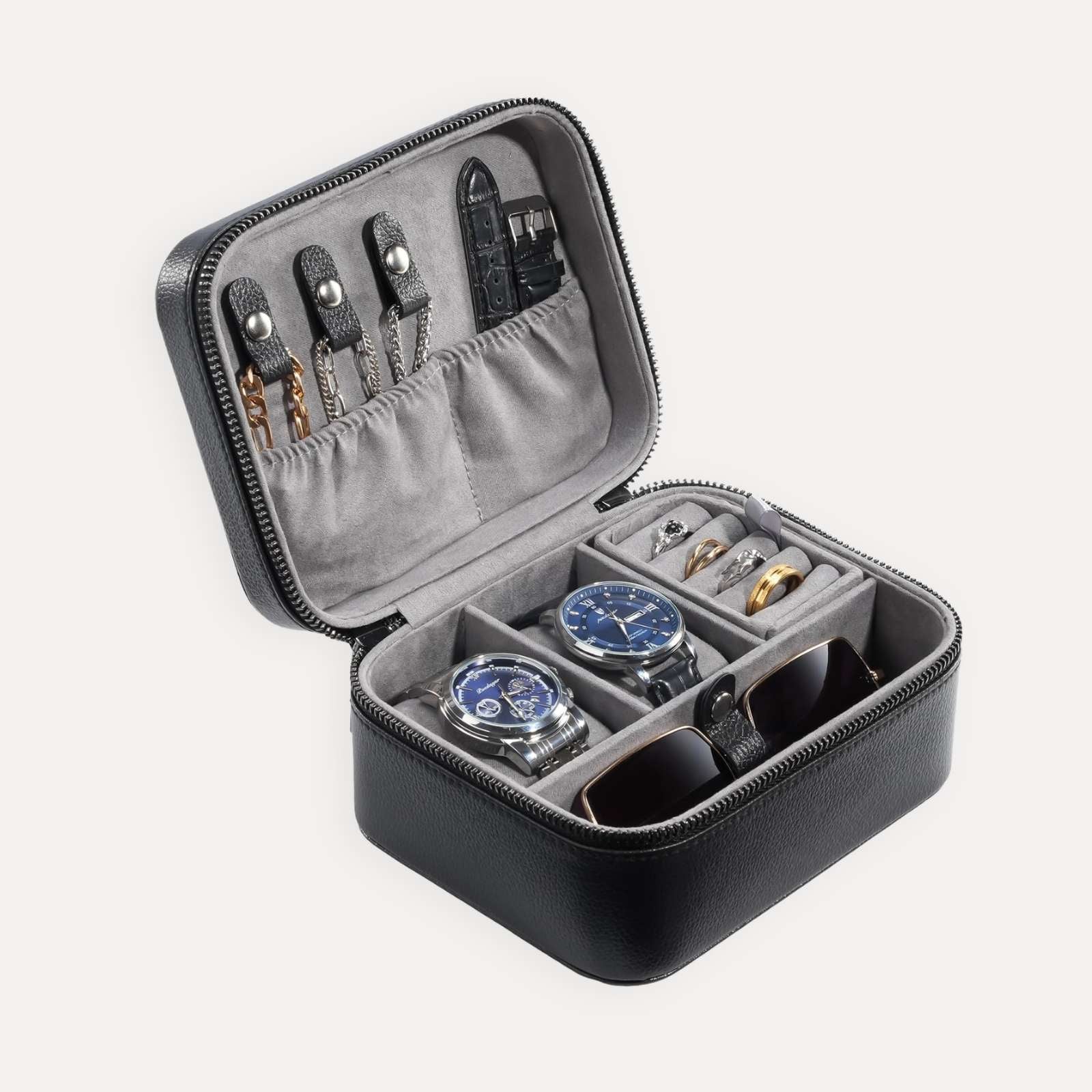 Portable PU Leather Travel Watches Case