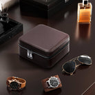 Portable PU Leather Travel Watches Case