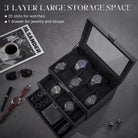 3-Layer Multi-Function Watch Display Case with Glass Lid (20 Slots)