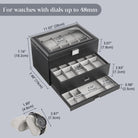 3-Layer Multi-Function Watch Display Case with Glass Lid (20 Slots)