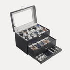 3-Layer Multi-Function Watch Display Case with Glass Lid (20 Slots)