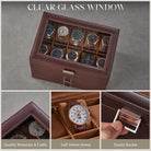 3-Layer Multi-Function Watch Display Case with Glass Lid (20 Slots)