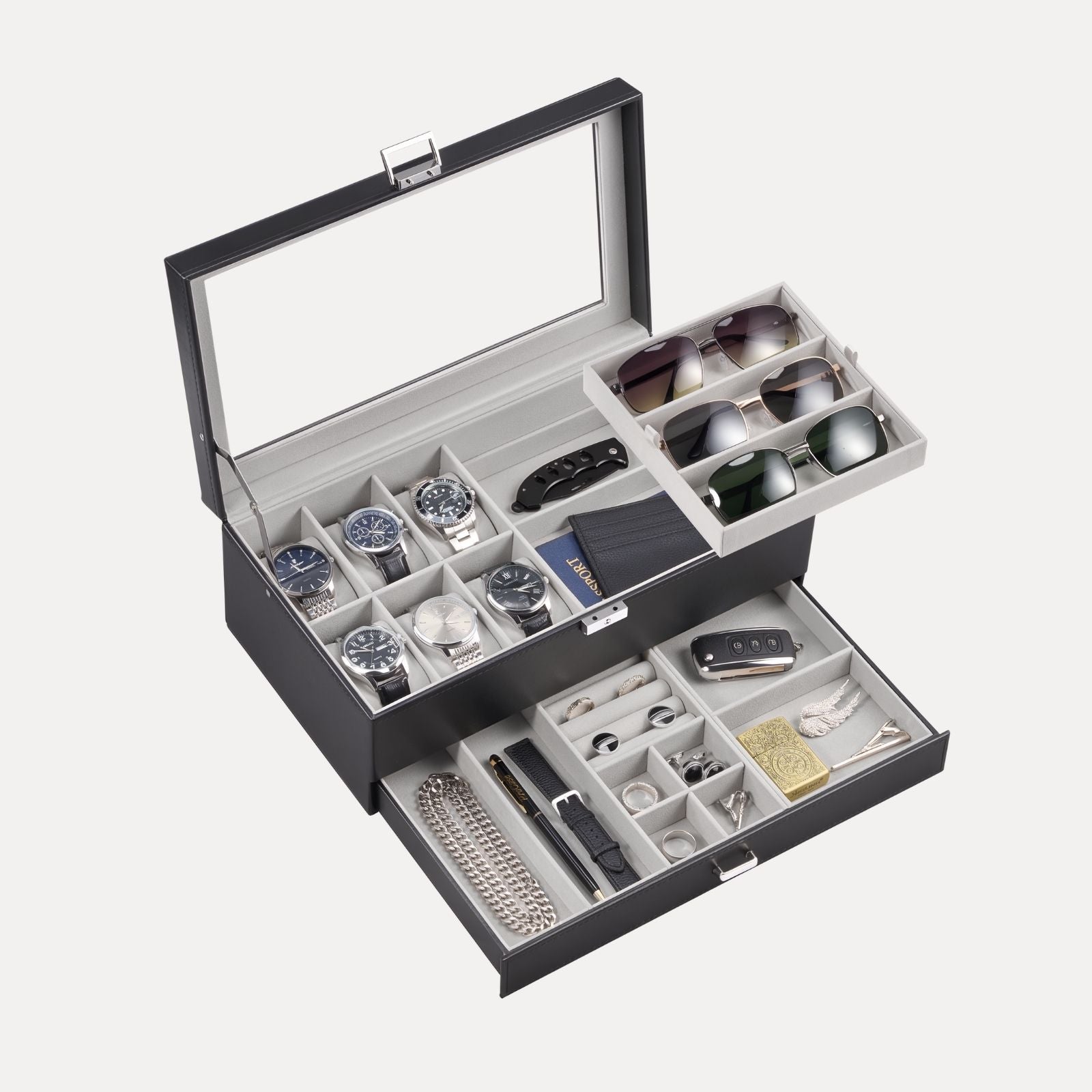 Multifunctional Double-Layer Accessories Organizer Box