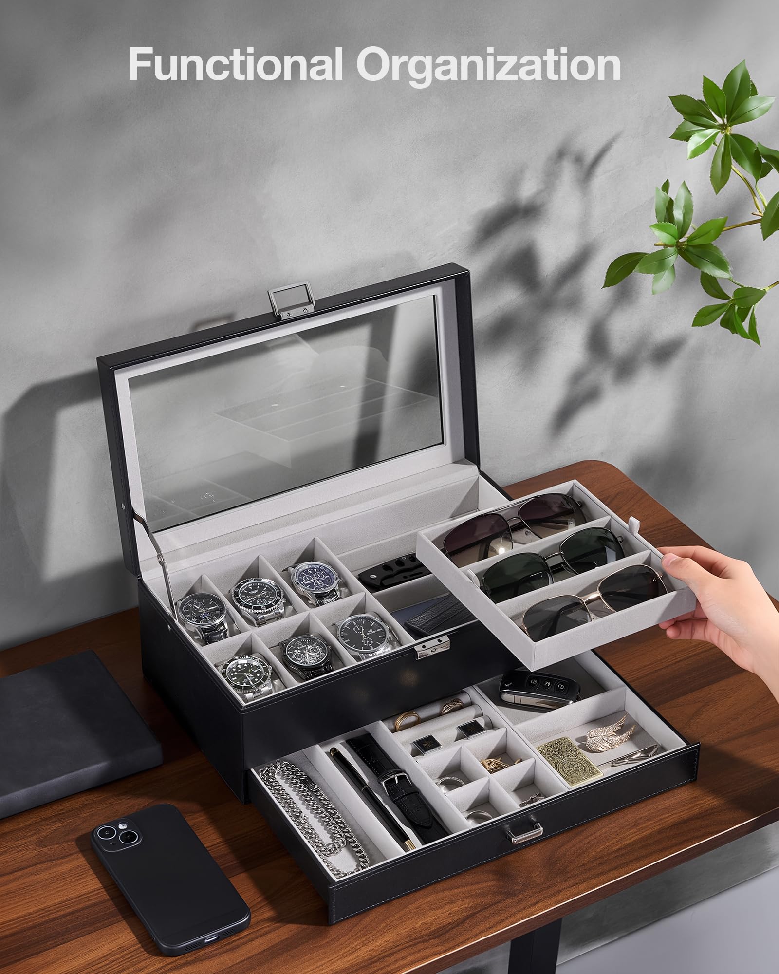 Multifunctional Double-Layer Accessories Organizer Box