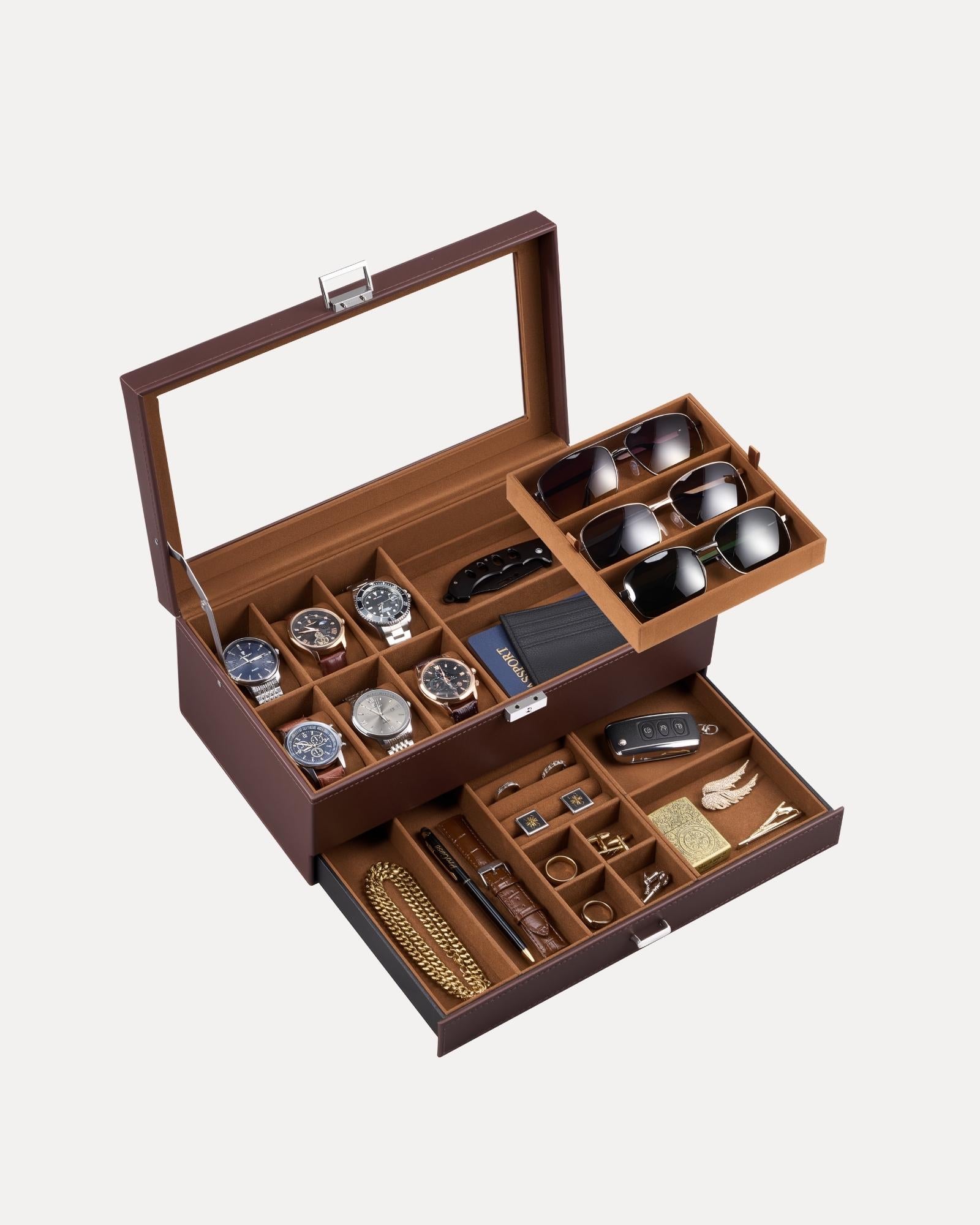 Multifunctional Double-Layer Accessories Organizer Box