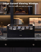 Multi-Function Wooden Watch Box with L-Shaped Clear Window & Drawer