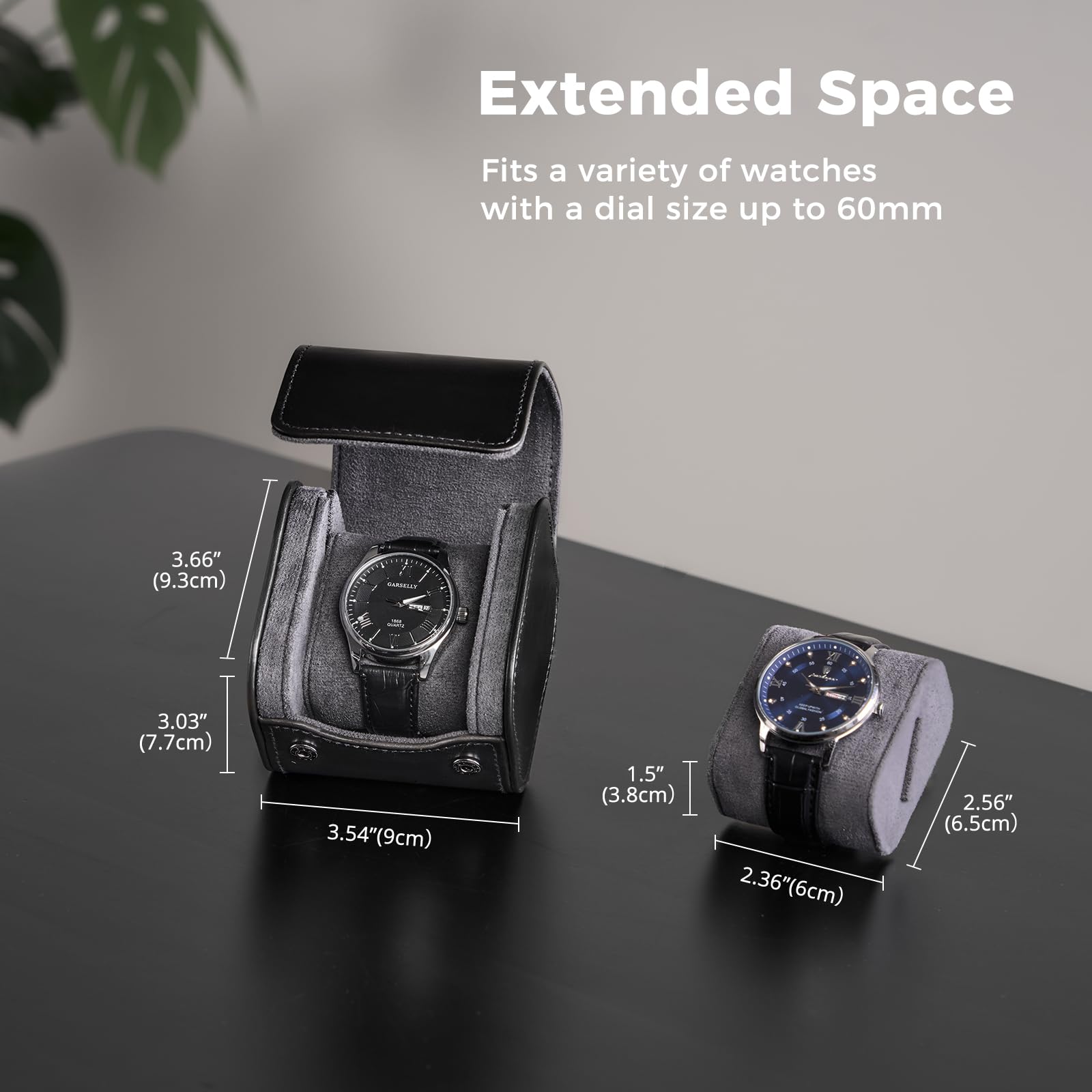 Portable PU Leather Watch Roll Box