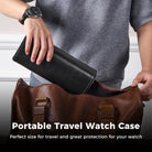 Portable PU Leather Watch Roll Box
