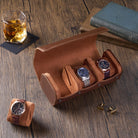Portable PU Leather Watch Roll Box