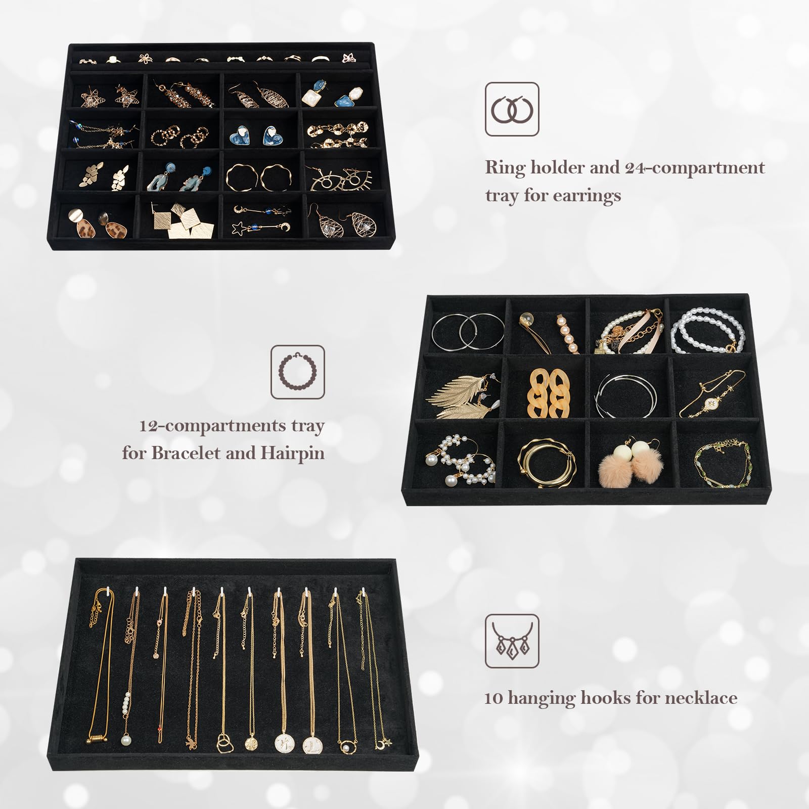 Jewelry trays stackable