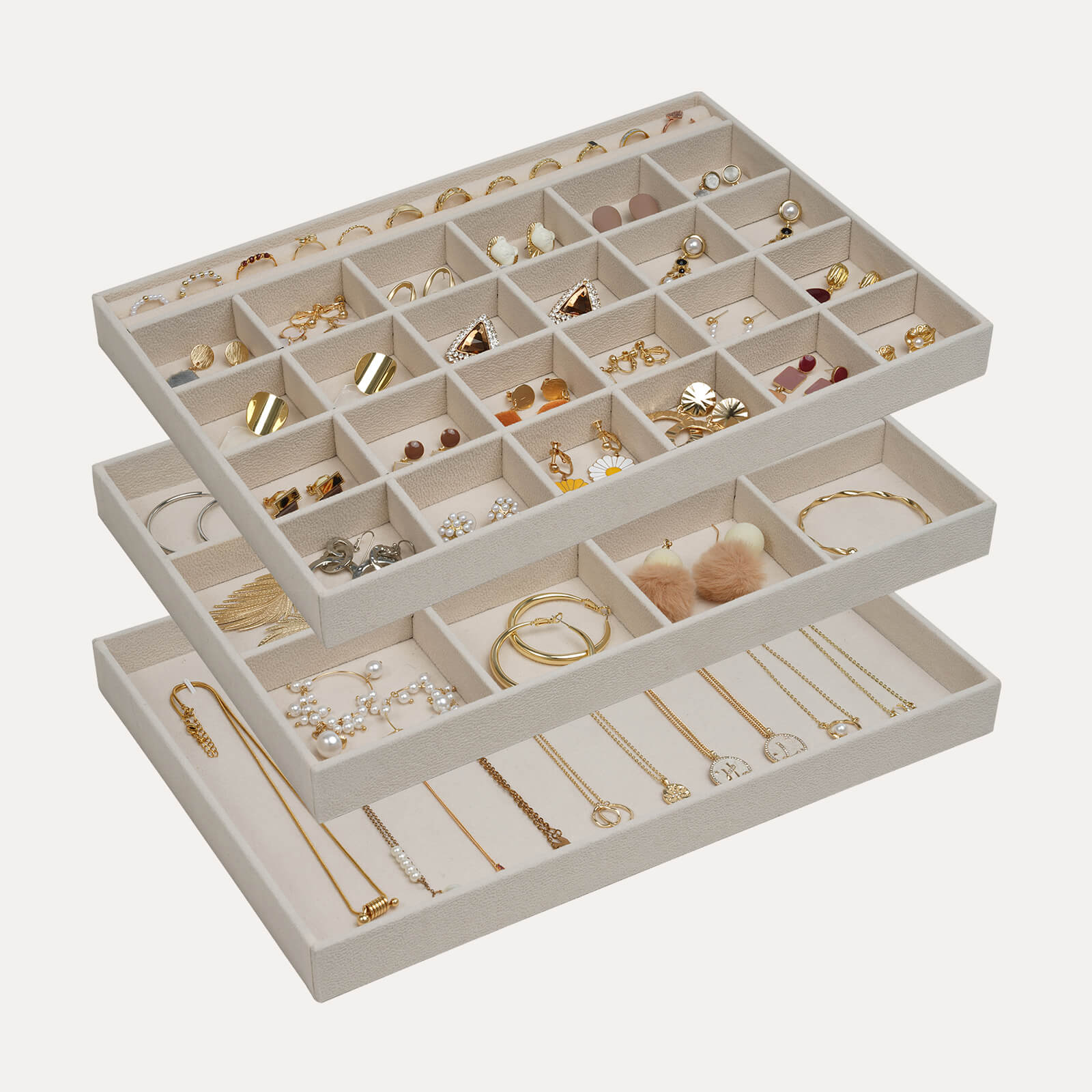 Jewelry Trays Organizer for Drawer (3 Pack)