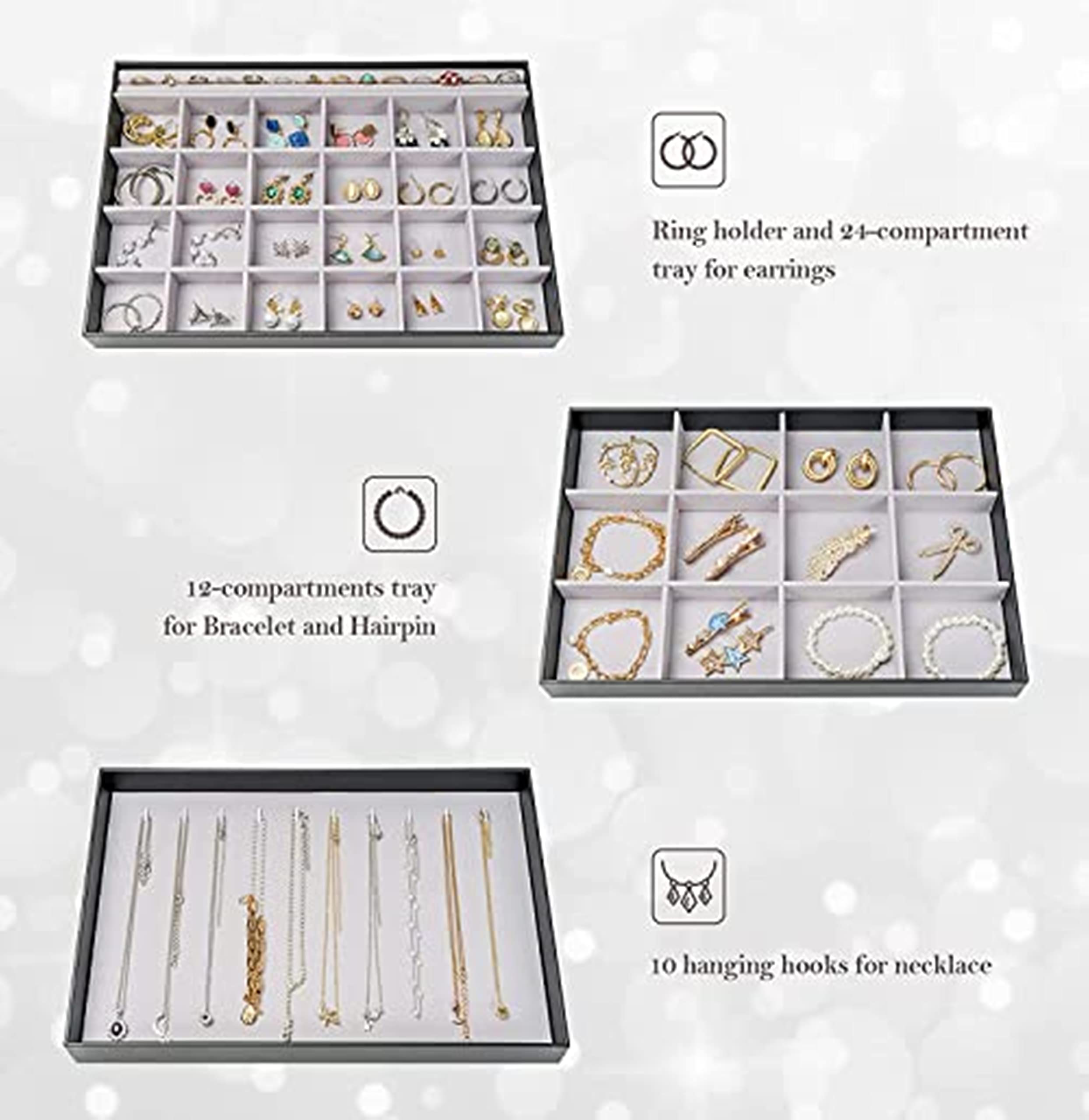 Jewelry trays stackable