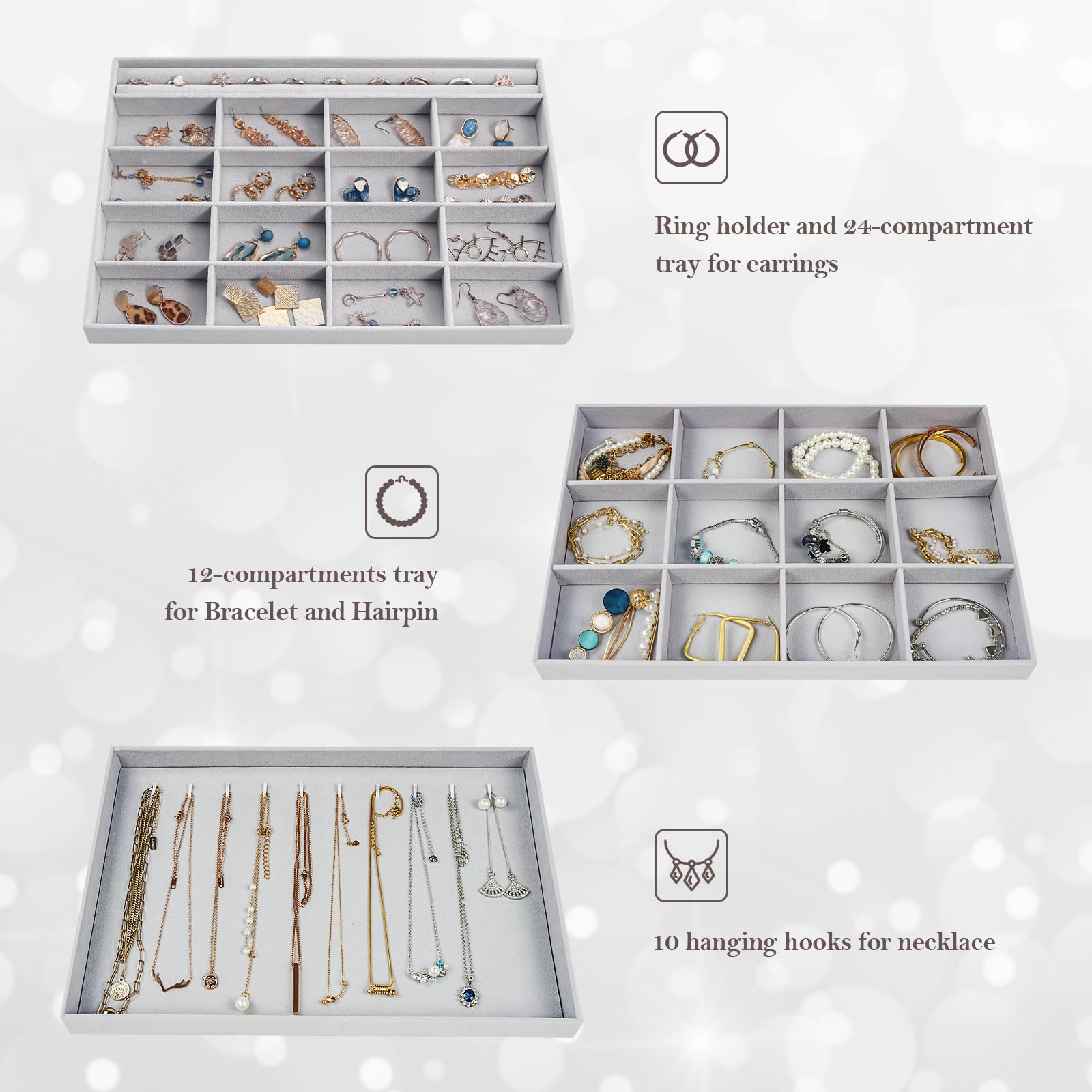 Jewelry trays stackable