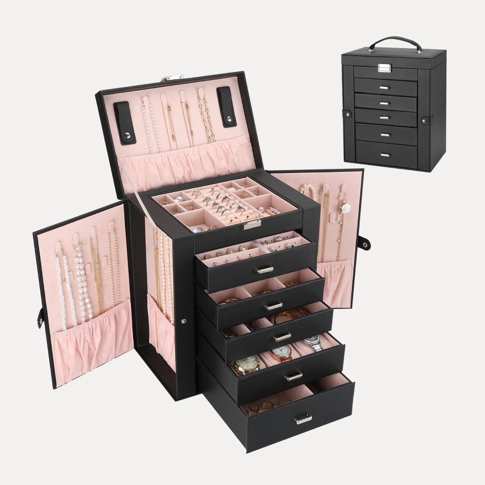 6 Layers Large Jewelry Organizer Box