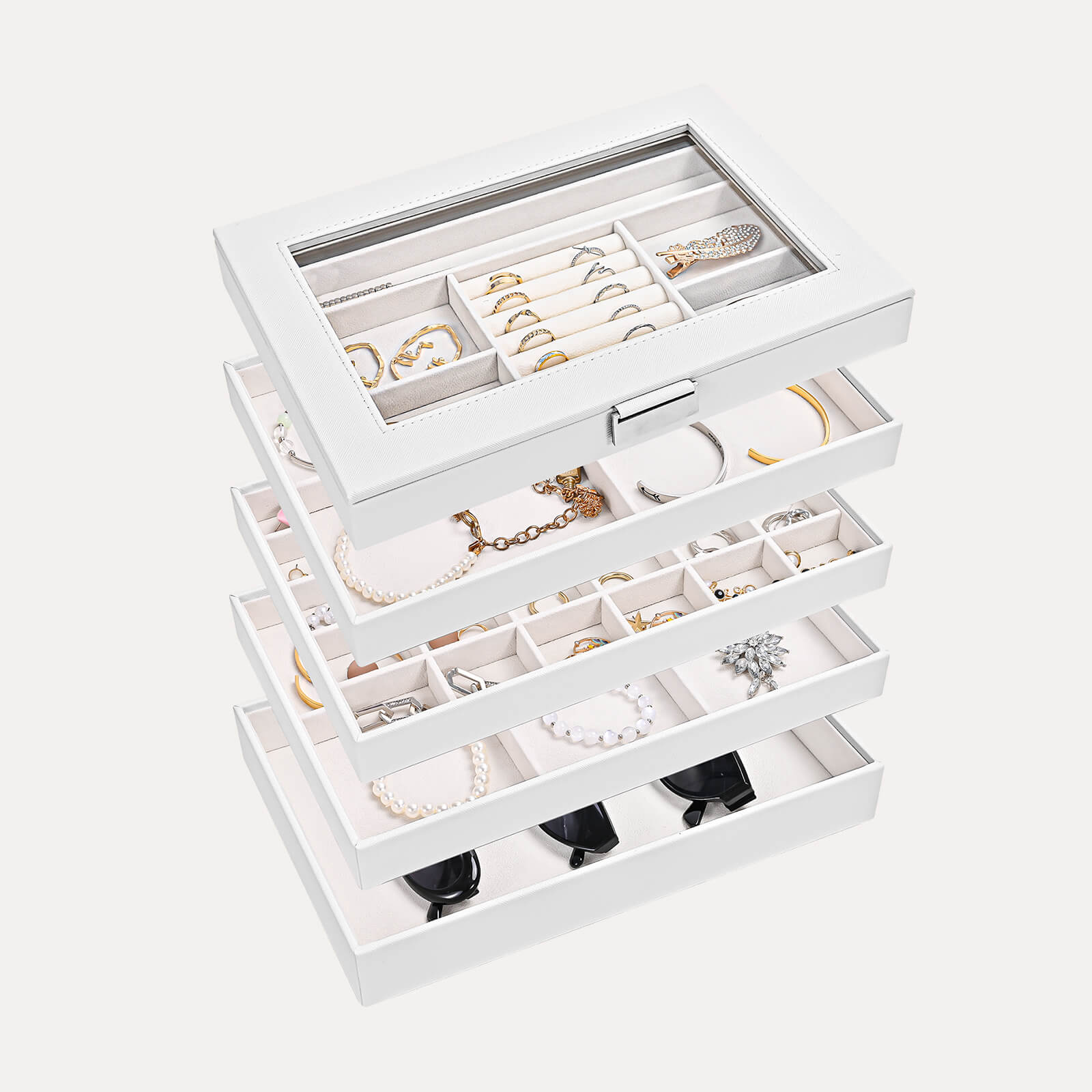 Stackable Jewelry Tray Box (5 Layers)