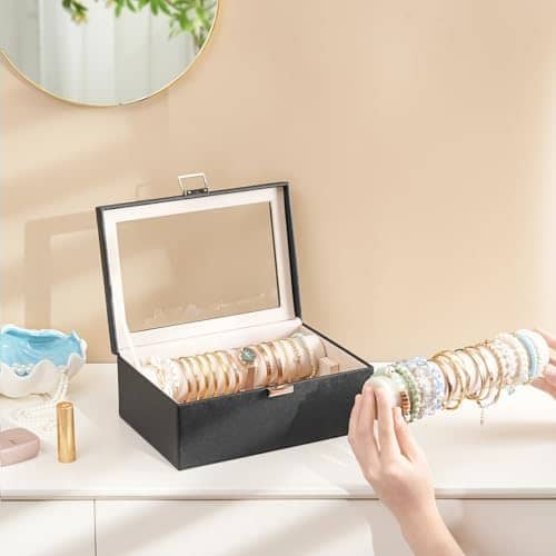 Bracelet Display Holder Clear Lid Jewelry Box