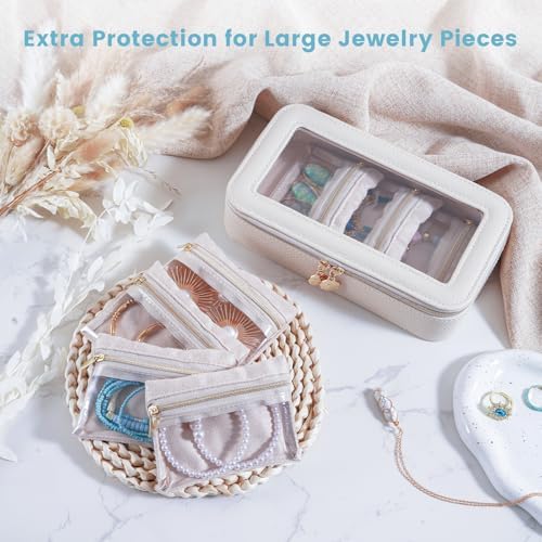 8 in 1 Travel Jewelry Case with Velvet Pouches