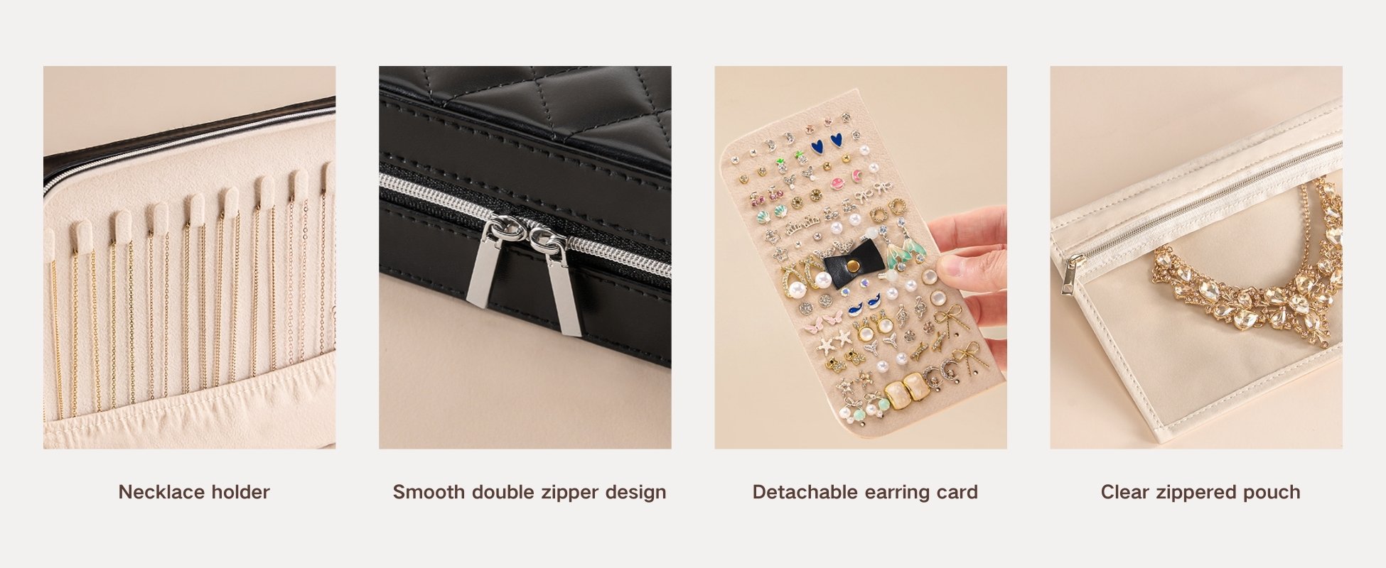 Travel Jewelry Organizer Box with Mirror