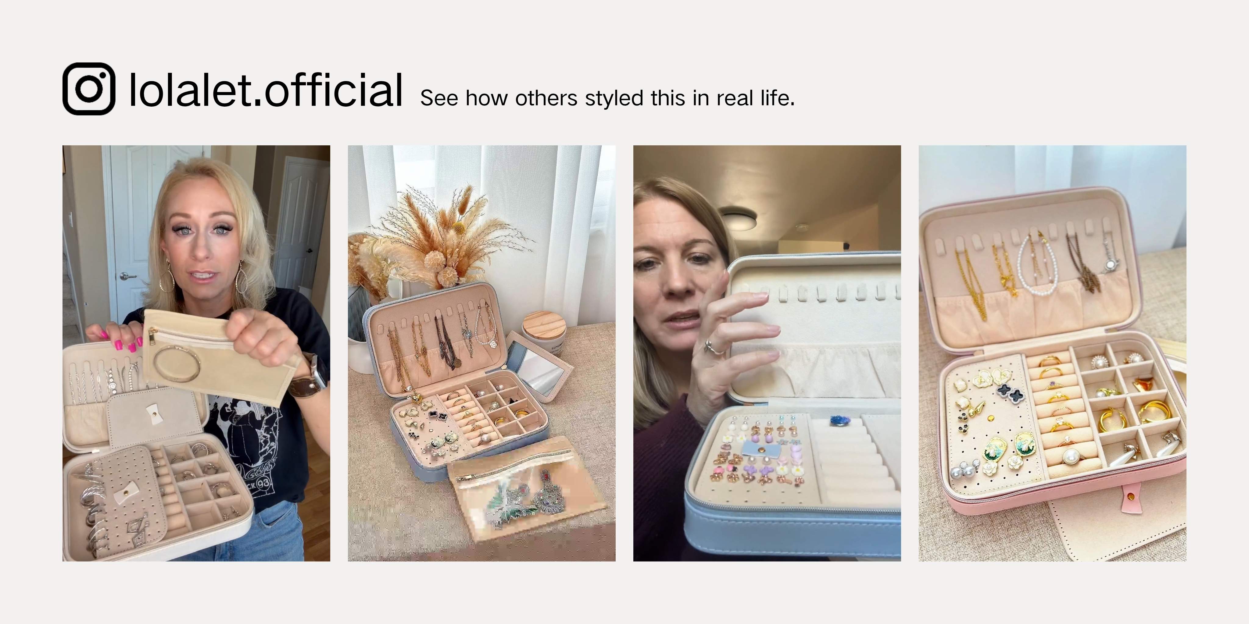 Travel Jewelry Organizer Box with Mirror