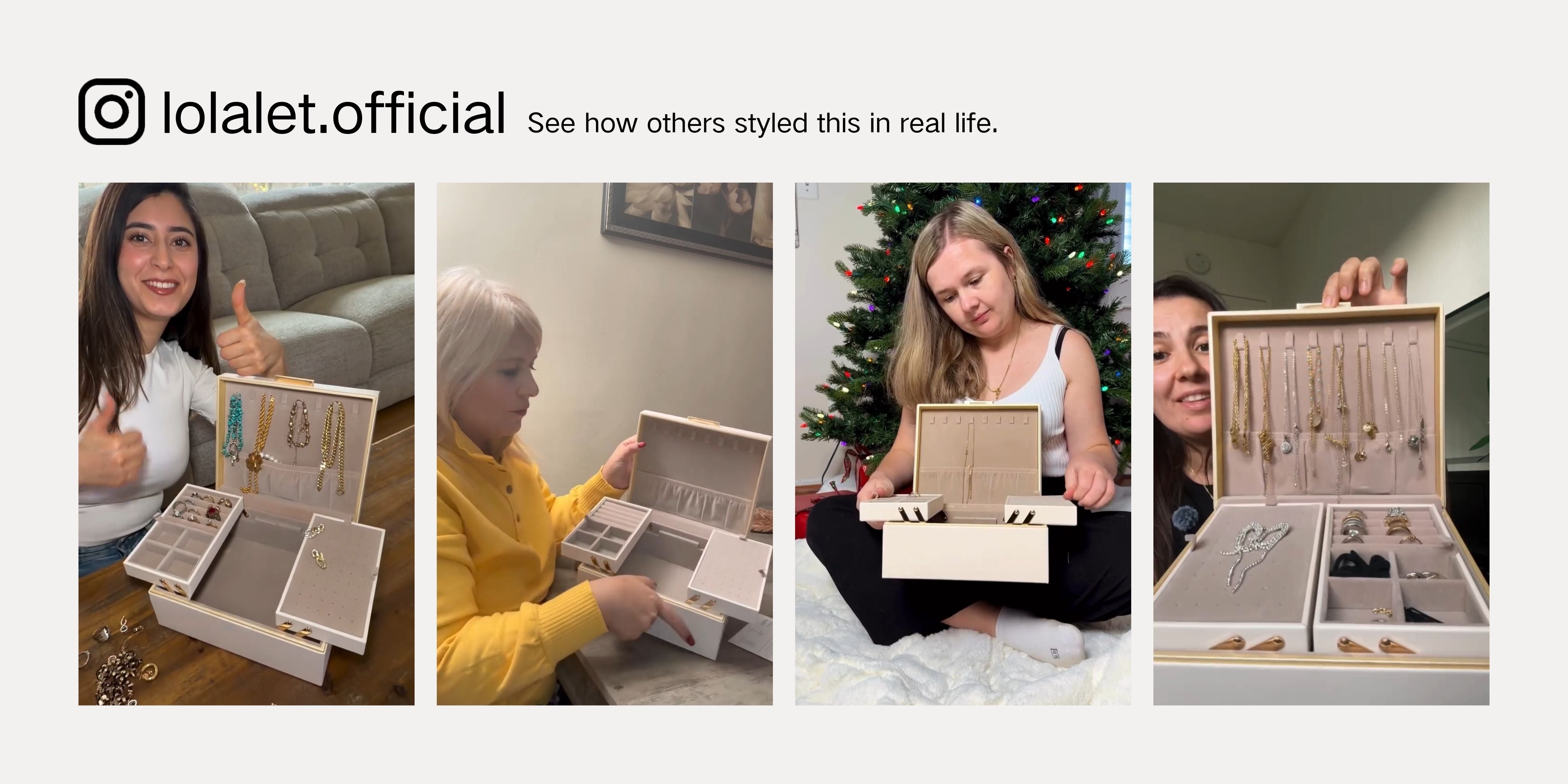 Large Jewelry Box Organizer with Two Foldable & Expandable Trays