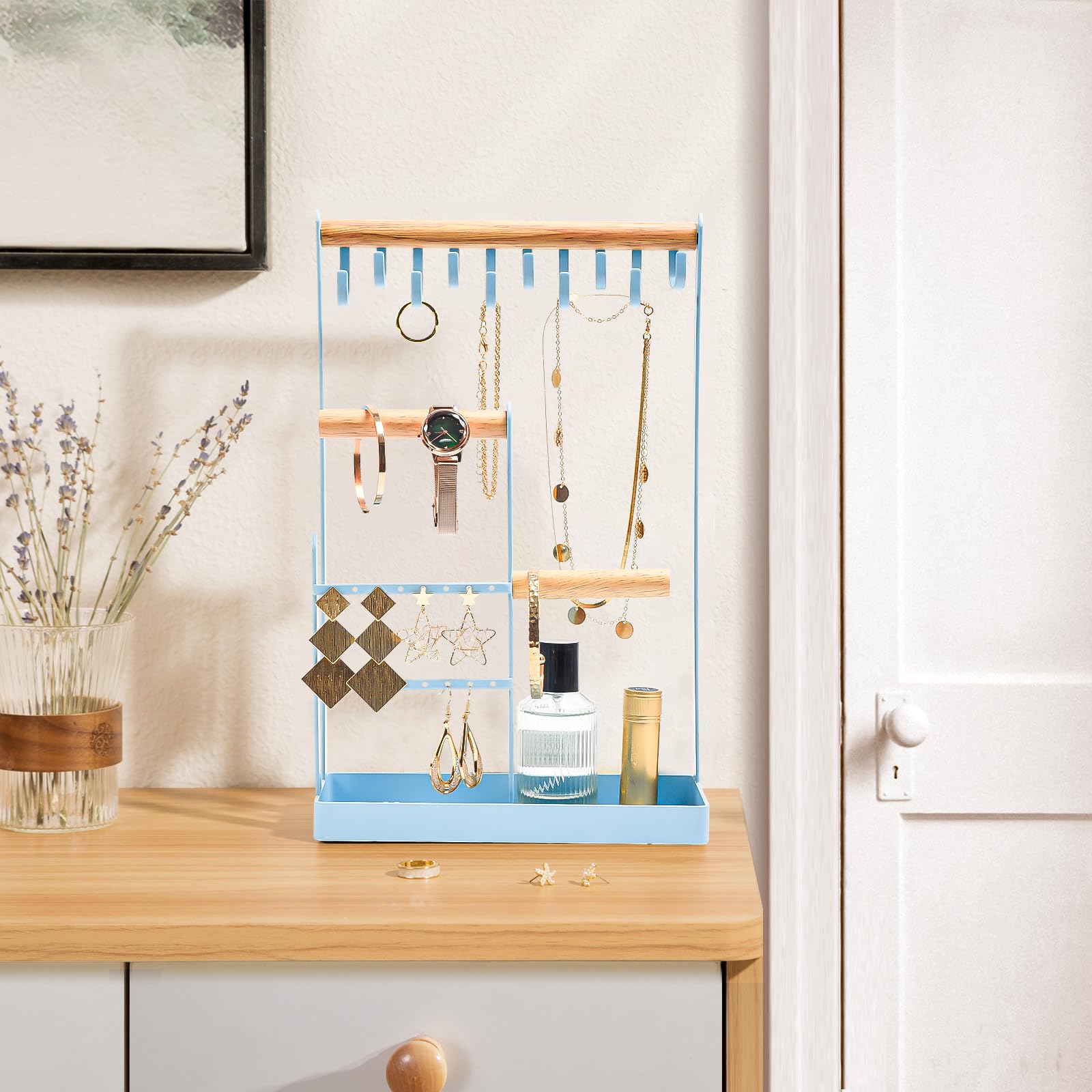 Jewelry Organizer Stand with Ring Tray