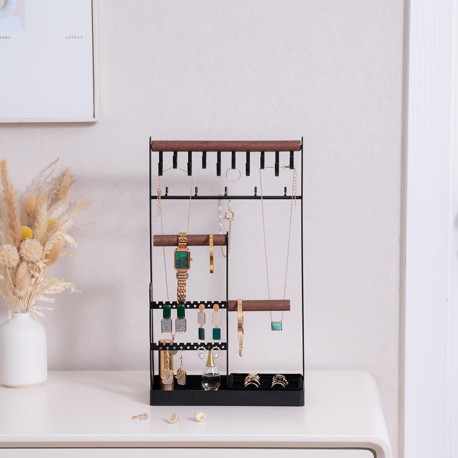 Jewelry Organizer Stand with Ring Tray