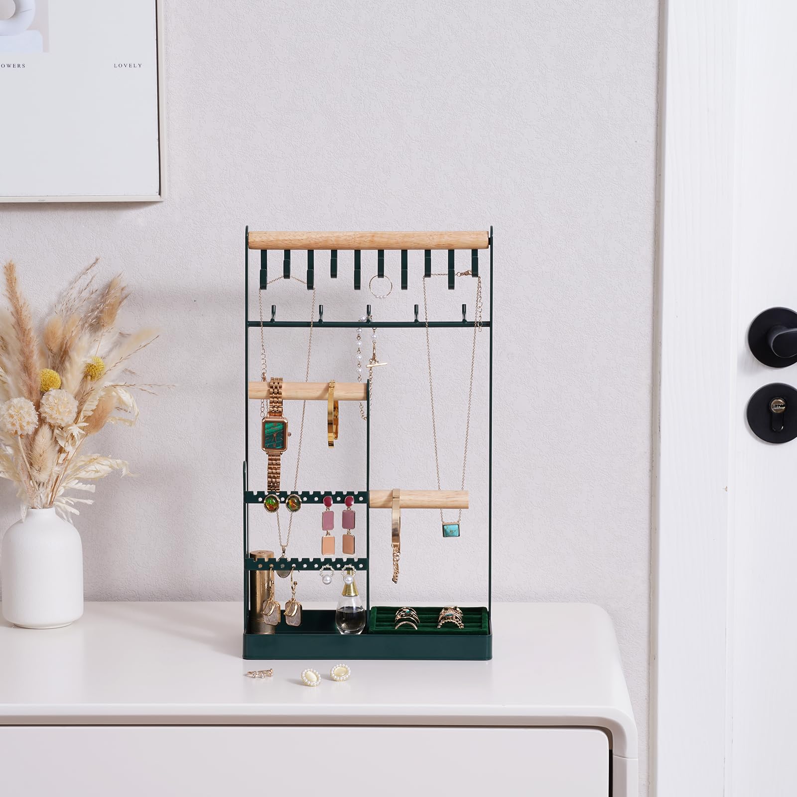 Jewelry Organizer Stand with Ring Tray