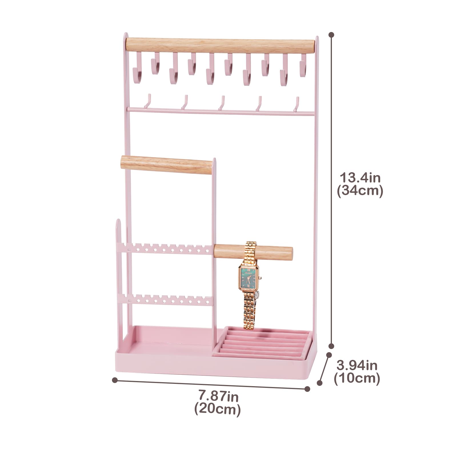 Jewelry Organizer Stand with Ring Tray