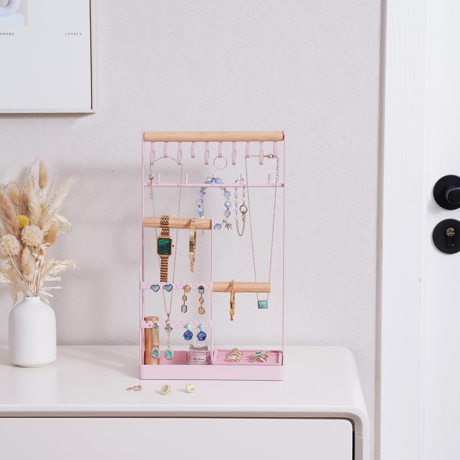 Jewelry Organizer Stand with Ring Tray