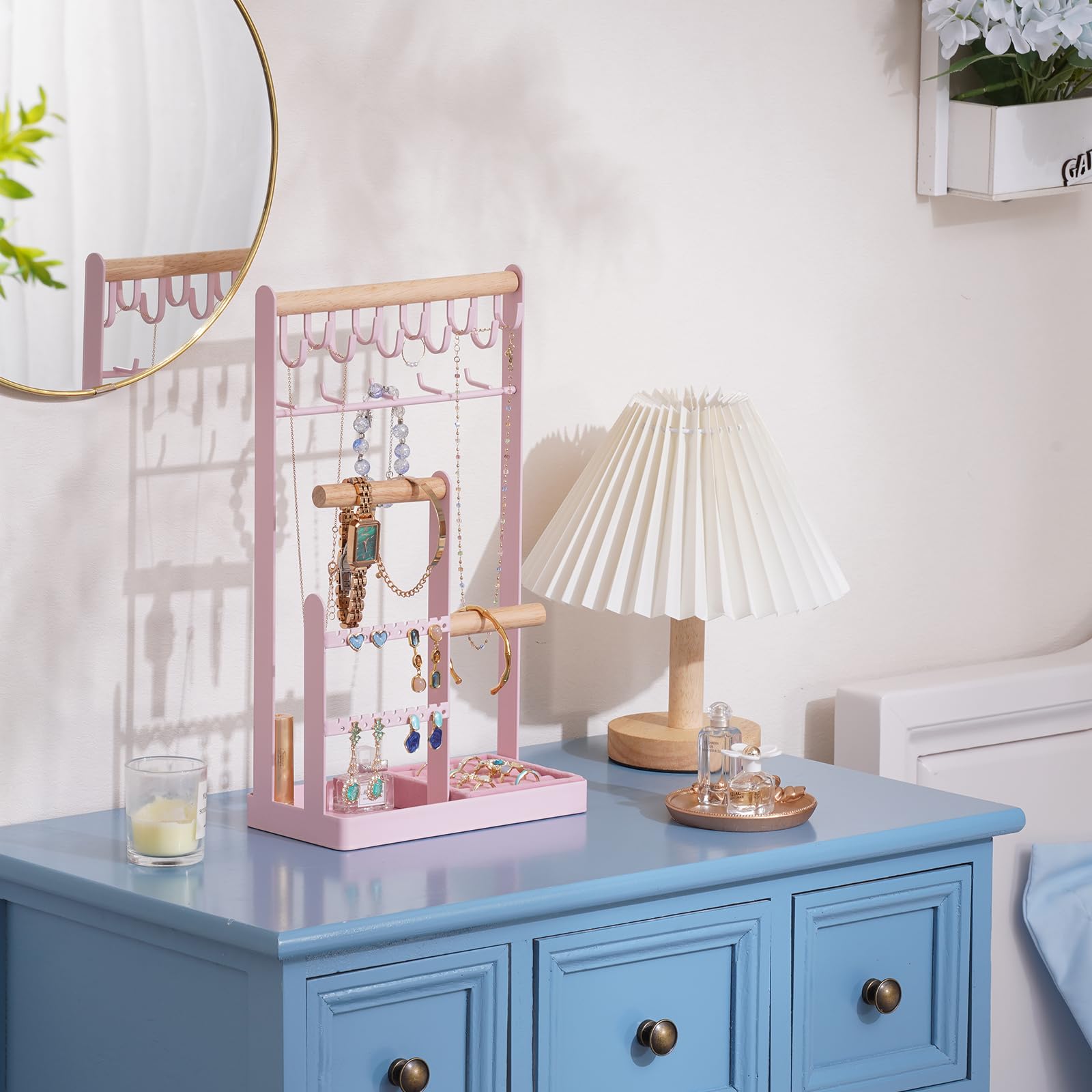 Jewelry Organizer Stand with Ring Tray