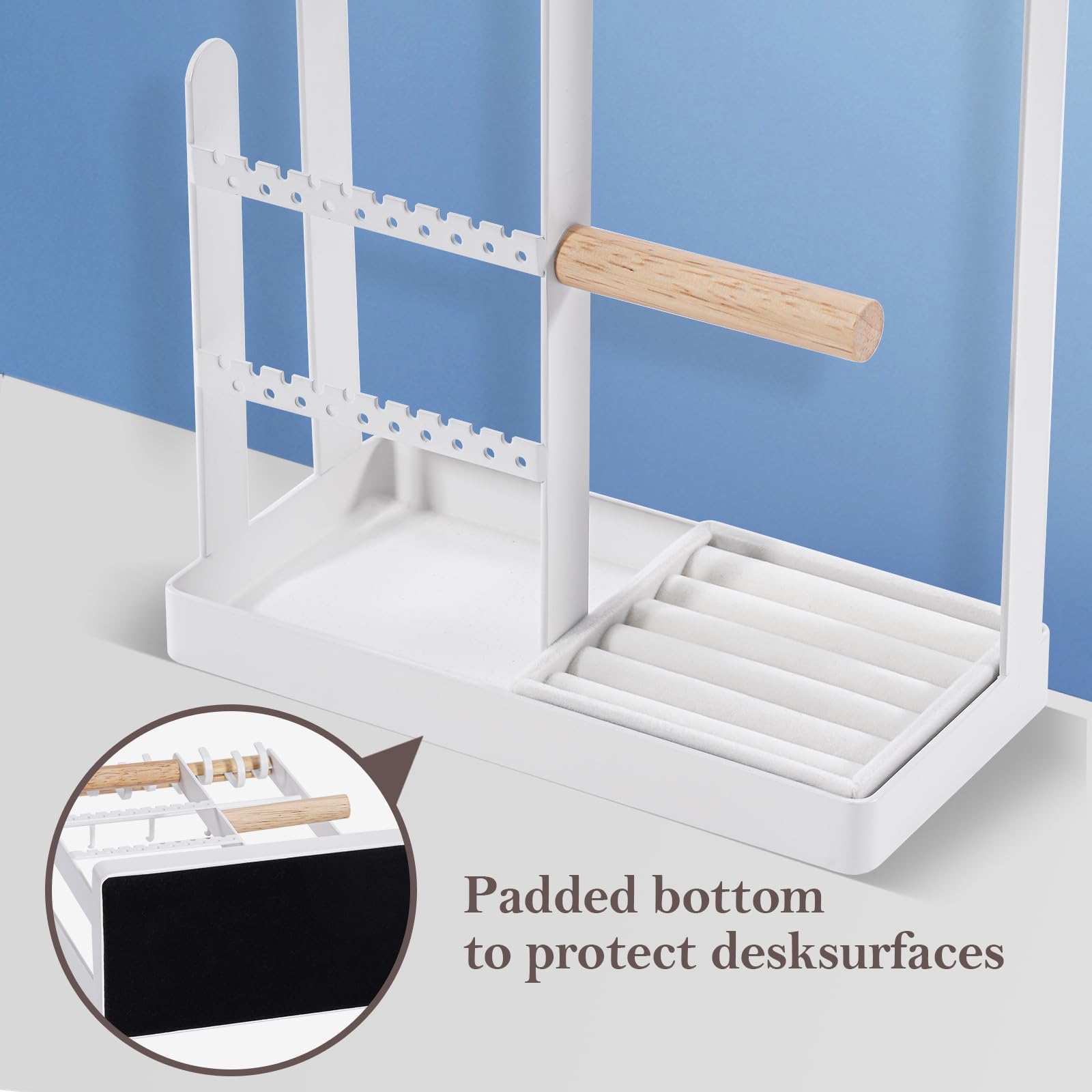 Jewelry Organizer Stand with Ring Tray