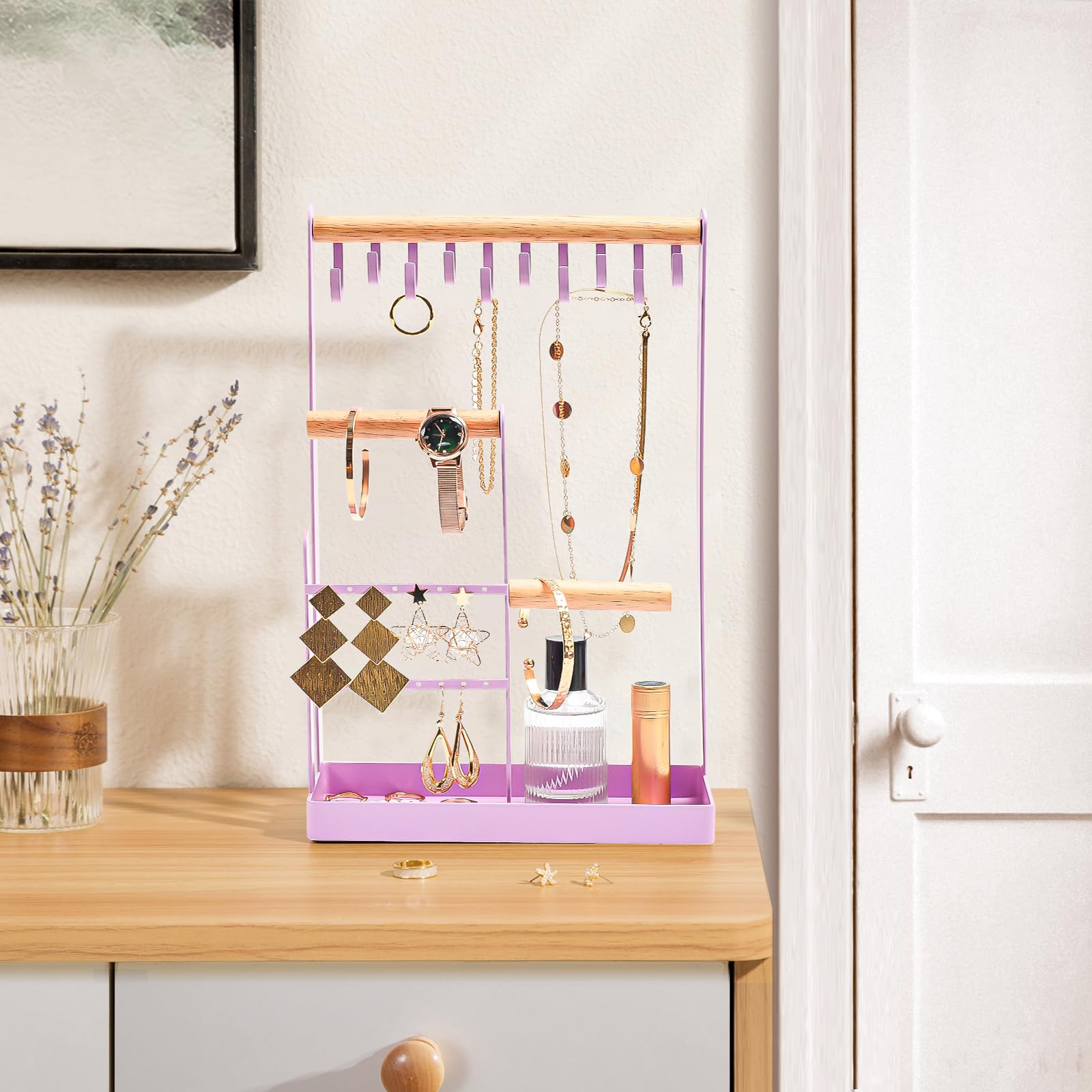 Jewelry Organizer Stand with Ring Tray