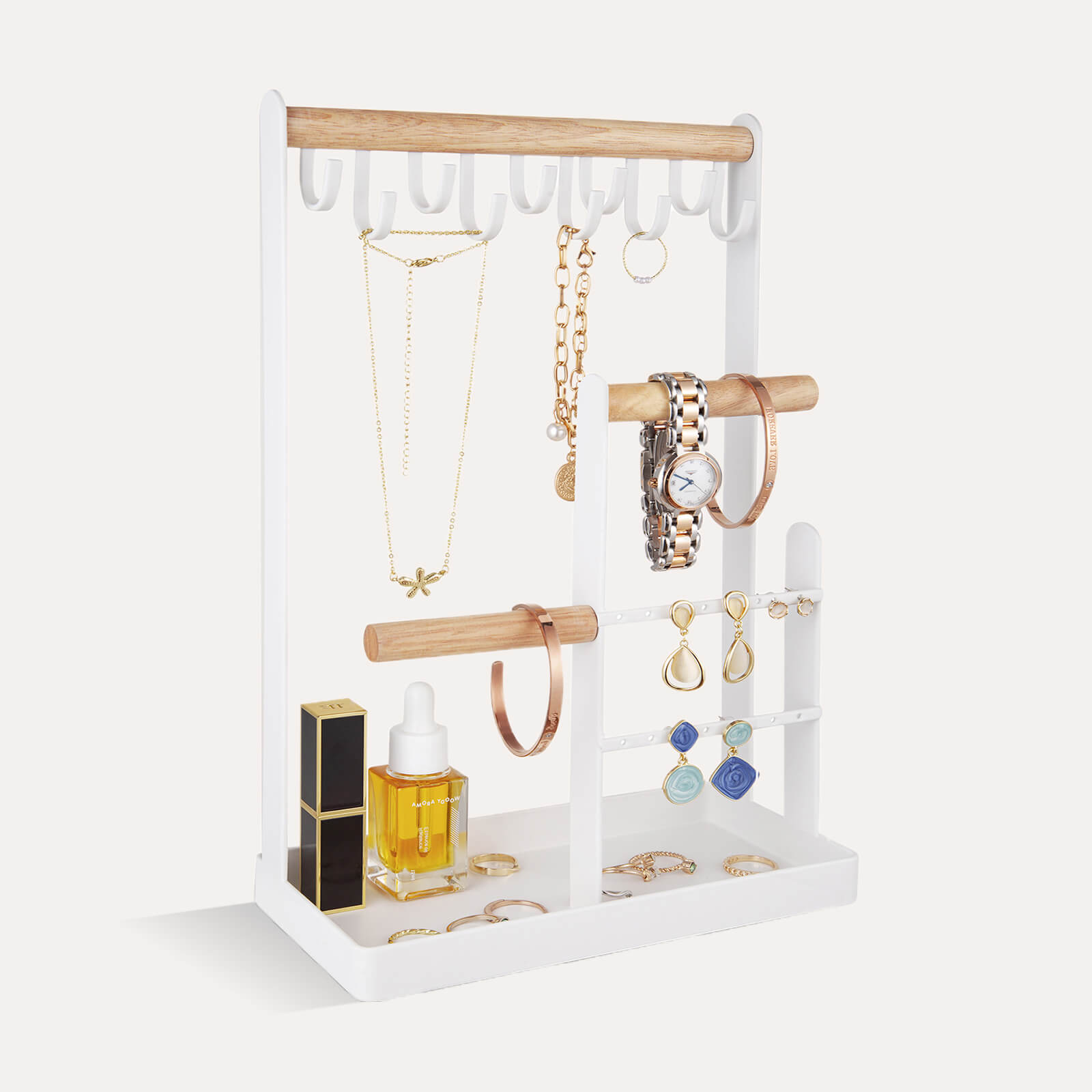 Jewelry Organizer Stand with Ring Tray