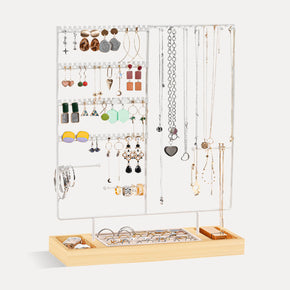 wooden jewelry display stands white