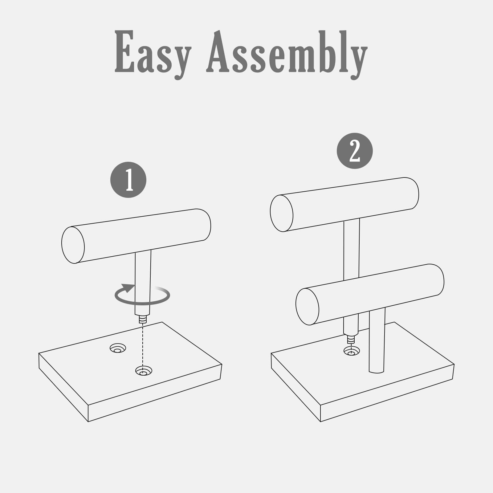 T-bar Wooden Bracelet Stand for Retail