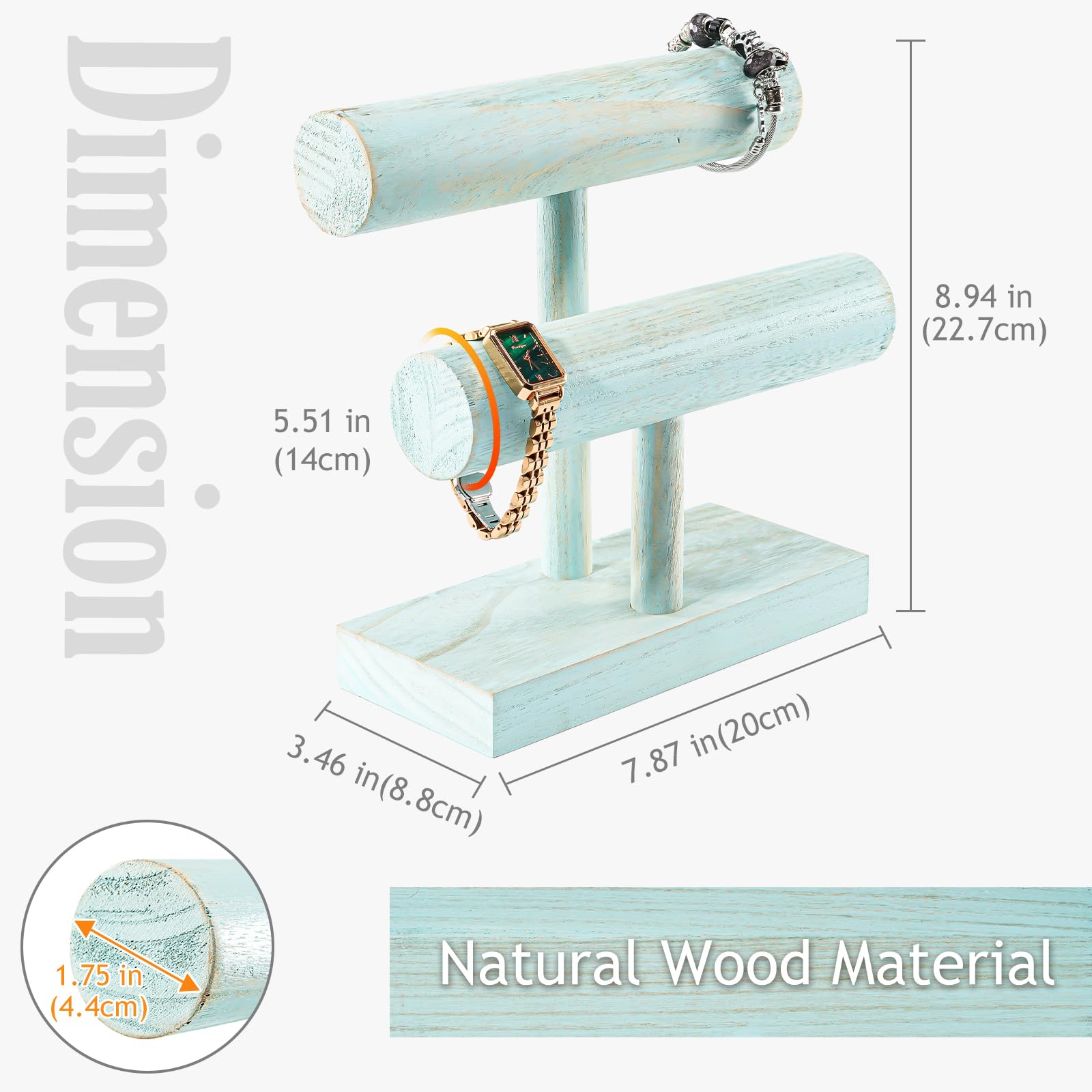 T-bar Wooden Bracelet Stand for Retail