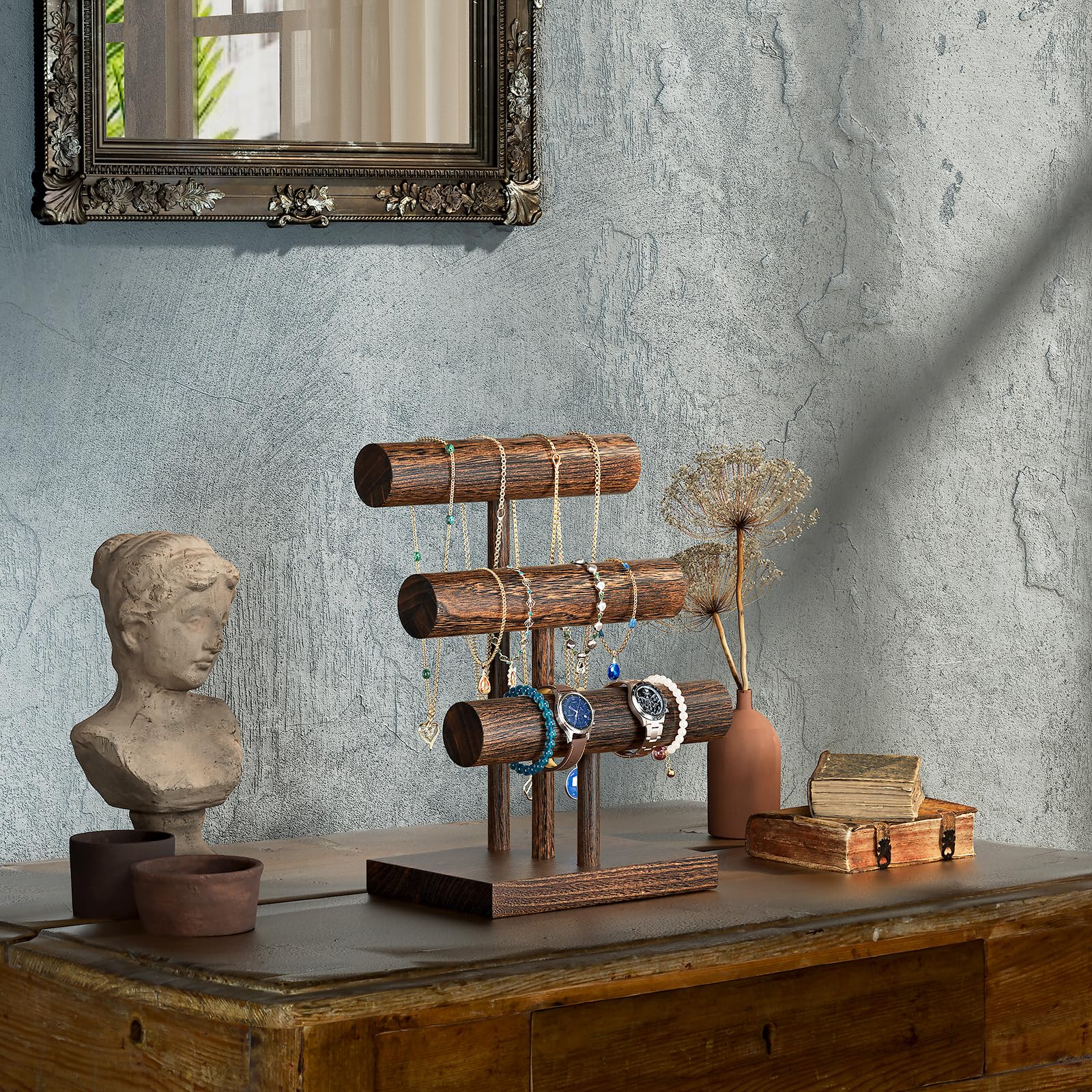 T-bar Wooden Bracelet Stand for Retail