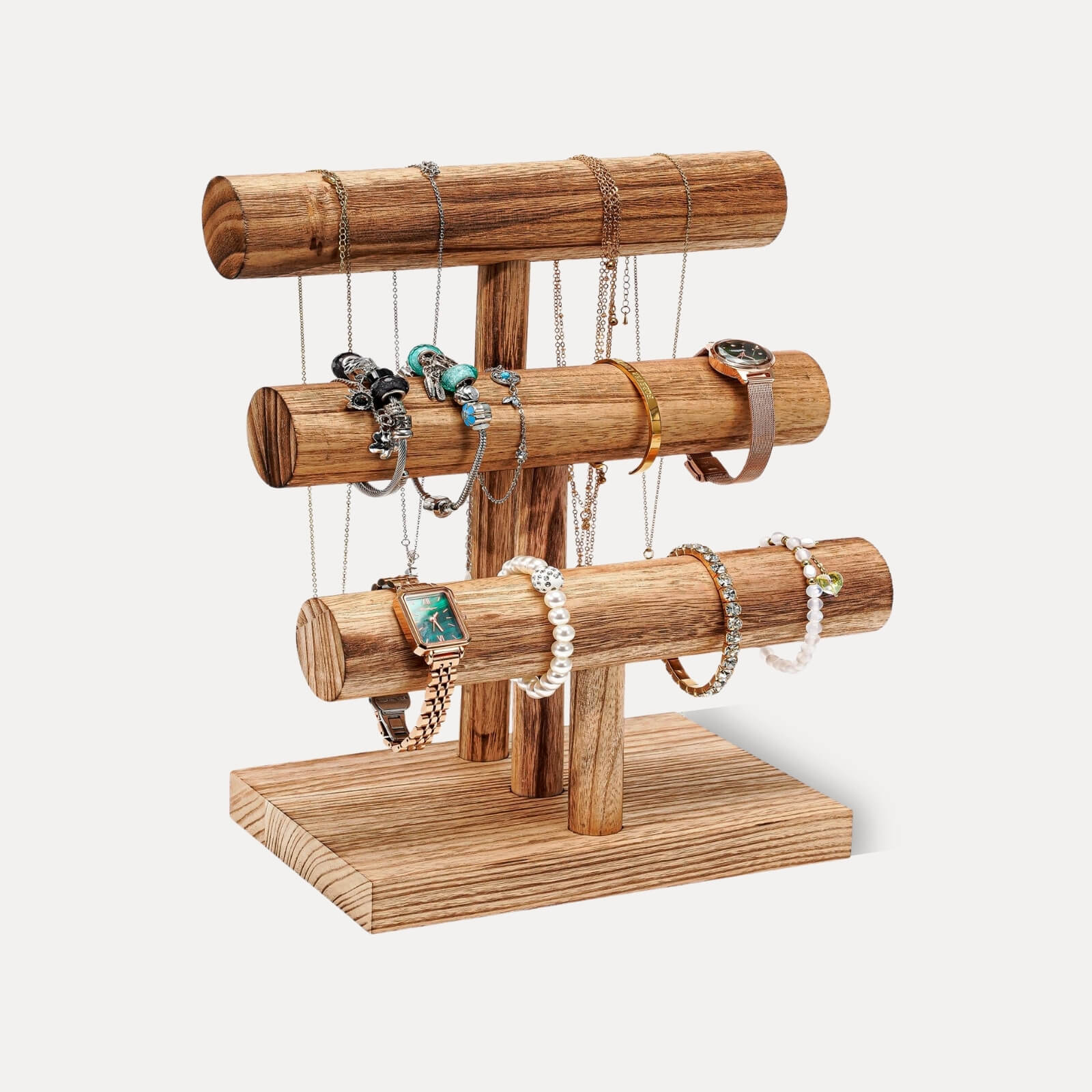 T-bar Wooden Bracelet Stand for Retail