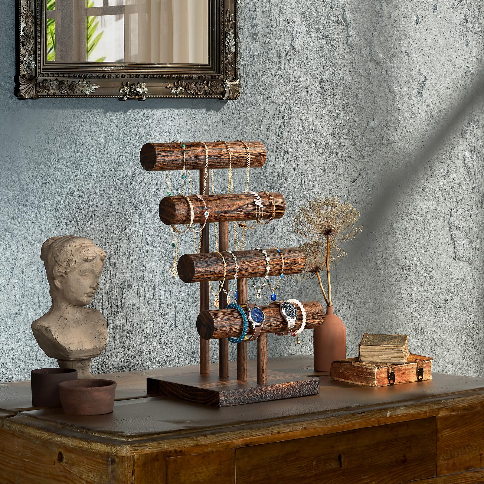 T-bar Wooden Bracelet Stand for Retail