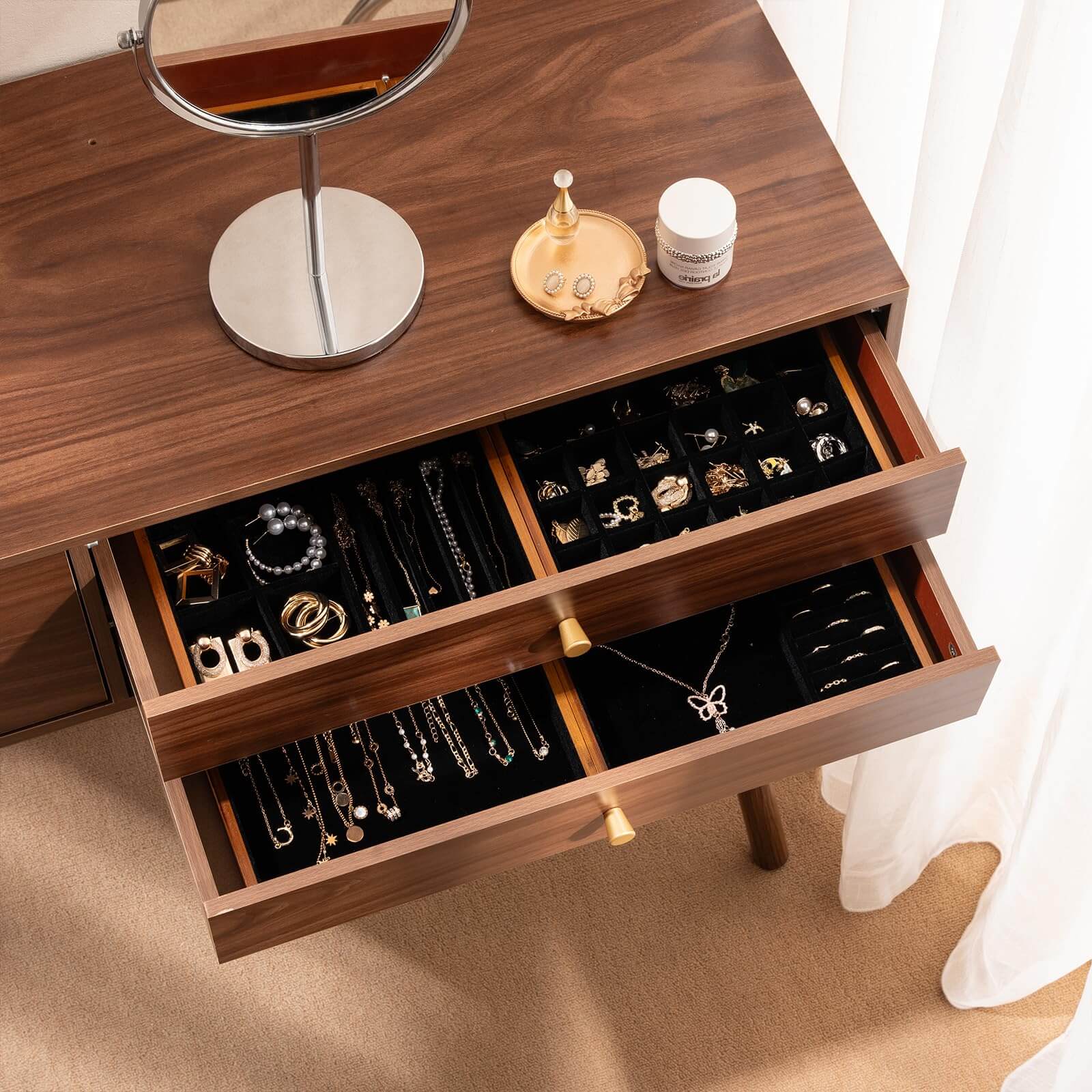 Bamboo Stackable Jewelry Organizer Tray